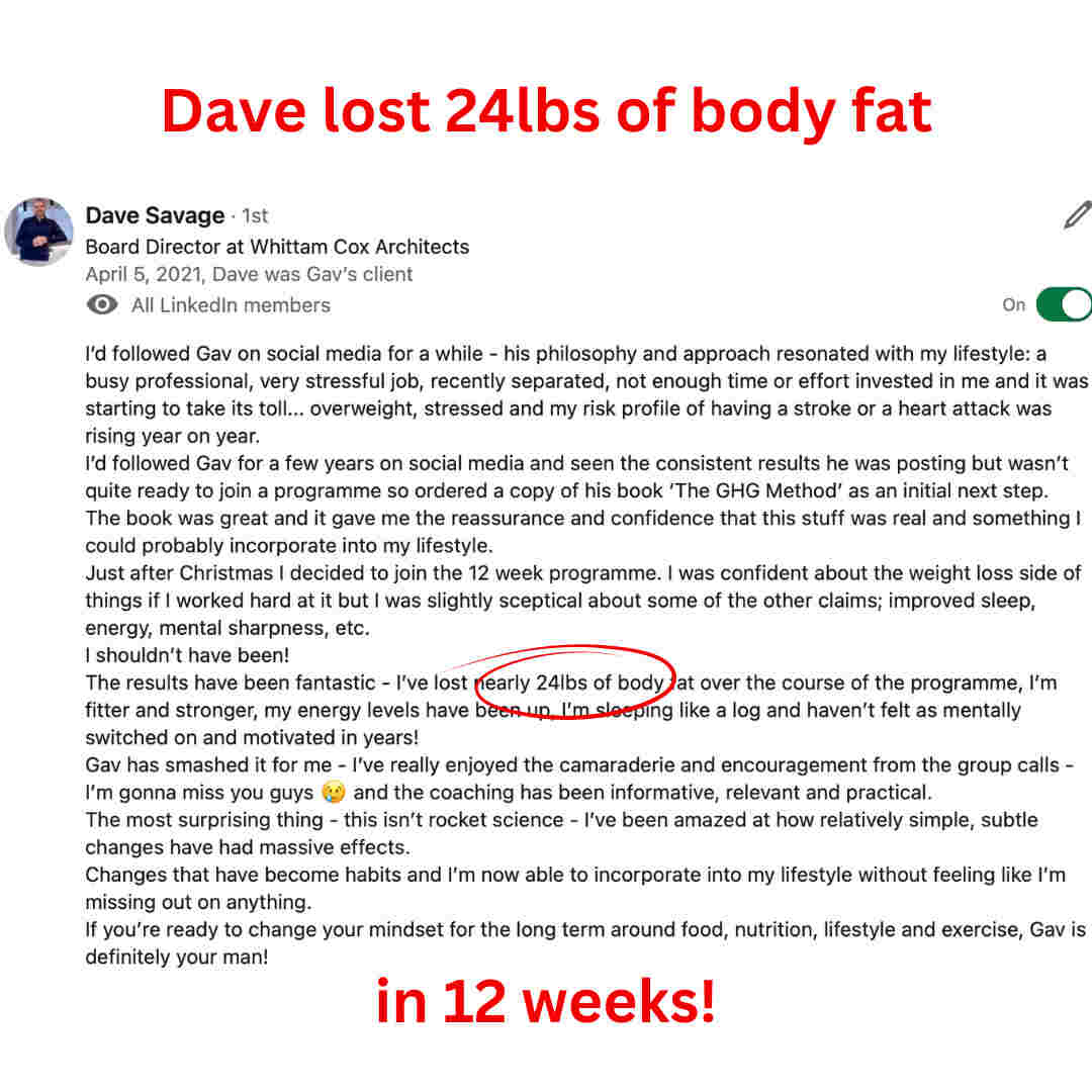 Dave's testimonial for Gav